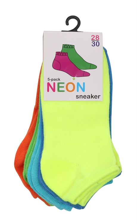 5-pack Neon sneaker strumpa Barn