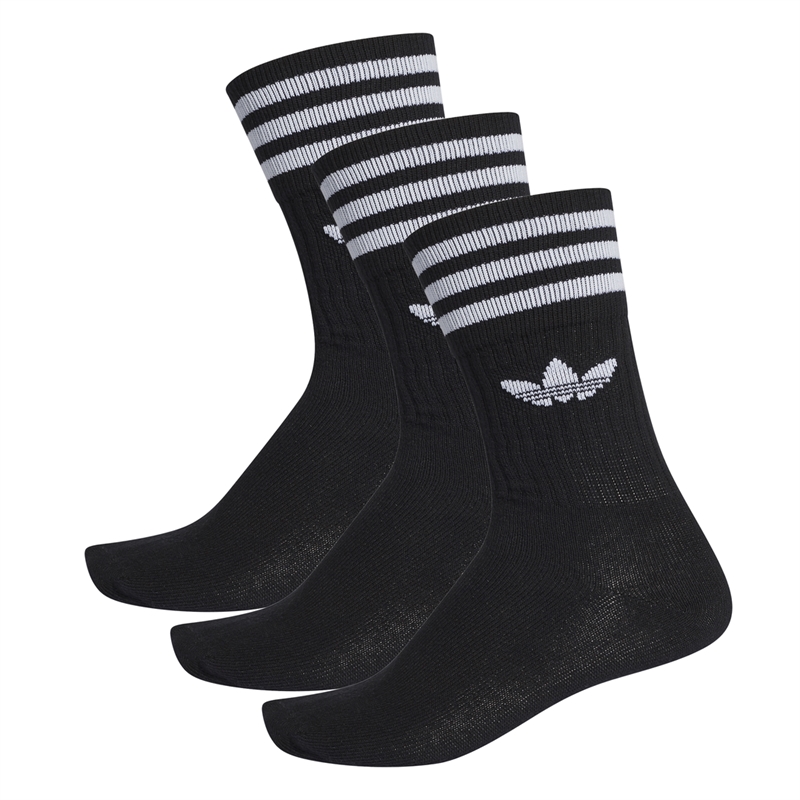 Adidas 3-Pack Solid Crew Socka Svart (4)