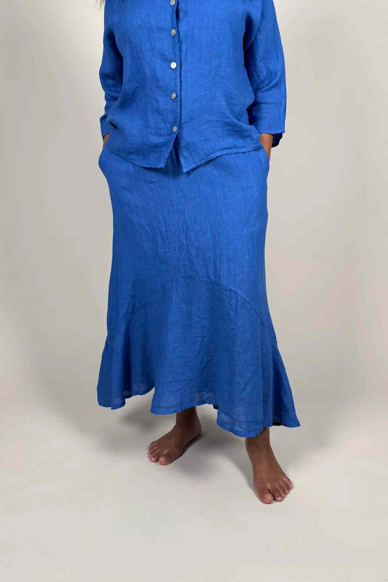Amanda-Linnekjol-Dam-Kornbla-Camicia--Smilebutiken-1