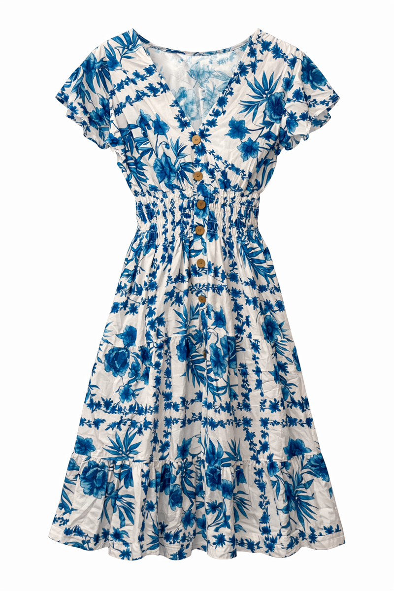 Annalise Kort Klänning Dam Blue Caramelle | Smilebutiken