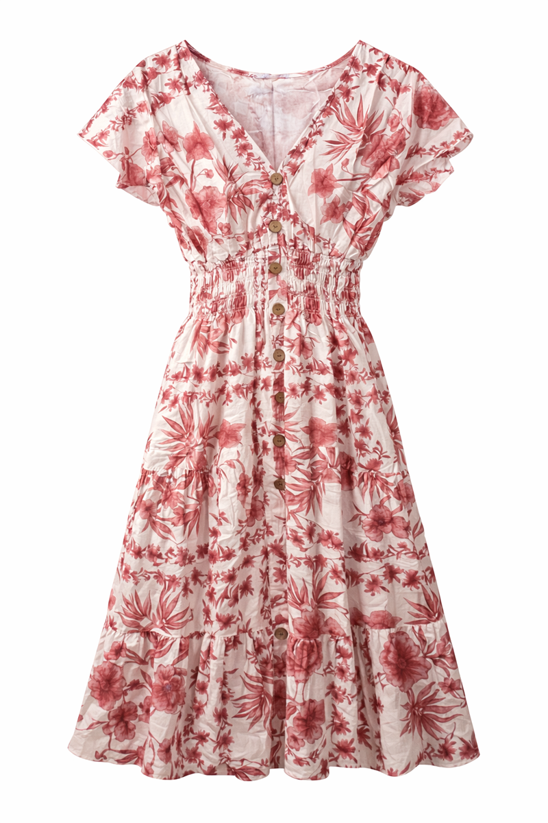 Annalise Kort Klänning Dam Rose Brown Caramelle | Smilebutiken