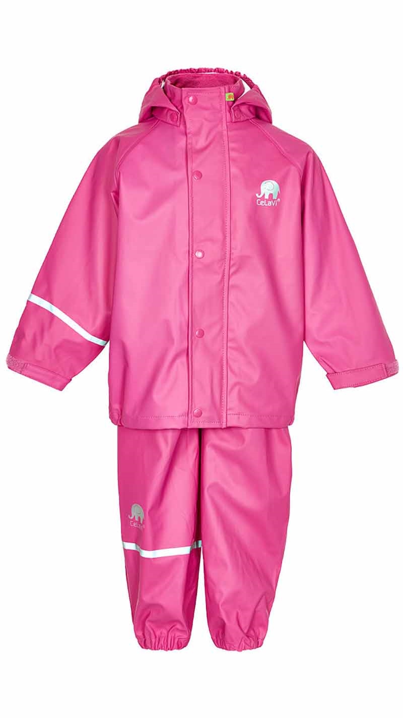 Basic Rainwear Set Real Pink Ofodrat regnset Barn