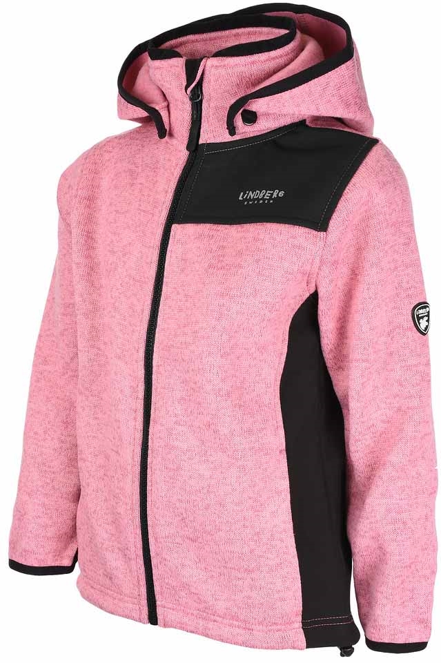 Bormio Jacket Rosa Stickad Fleecejacka Barn Junior Lindberg