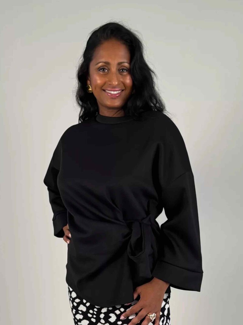 Camicia-Ellie-Troja-med-Knyt-Dam-Black-1