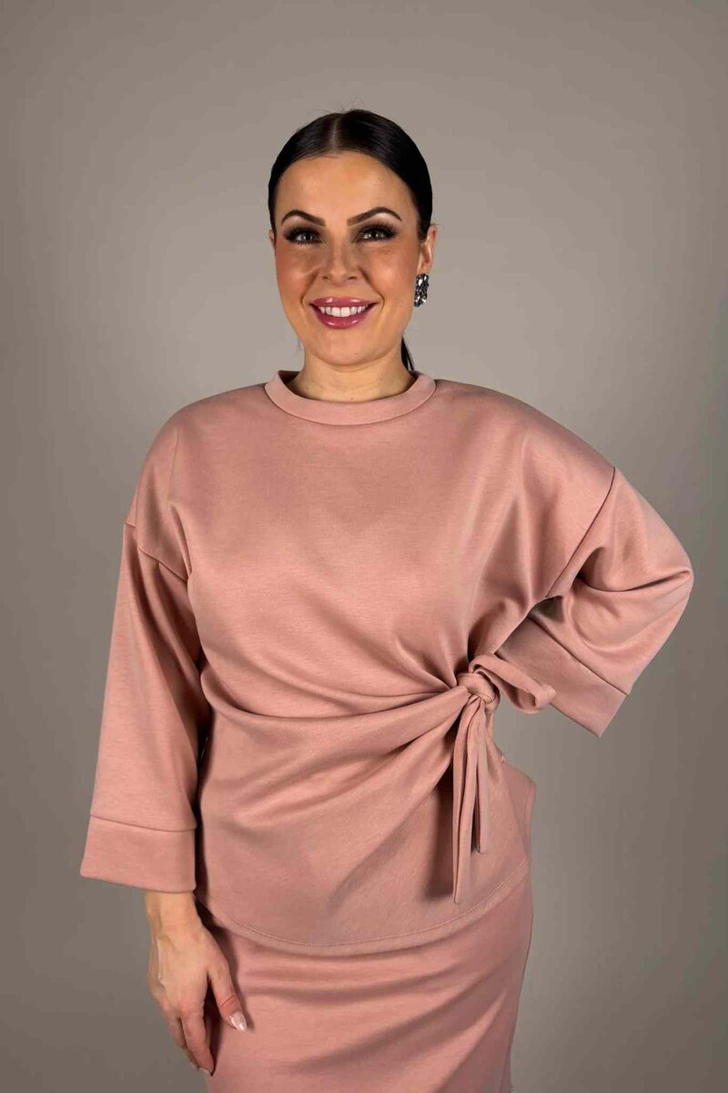 Camicia-Ellie-Troja-med-Knyt-Dam-Pink-1