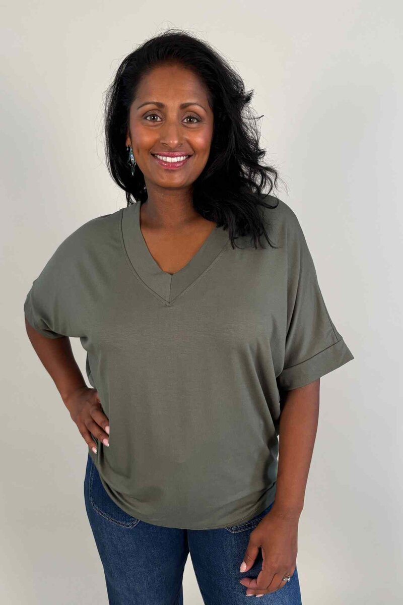 Camicia-Line-V-ringad-T-shirt-Dam-Army-1