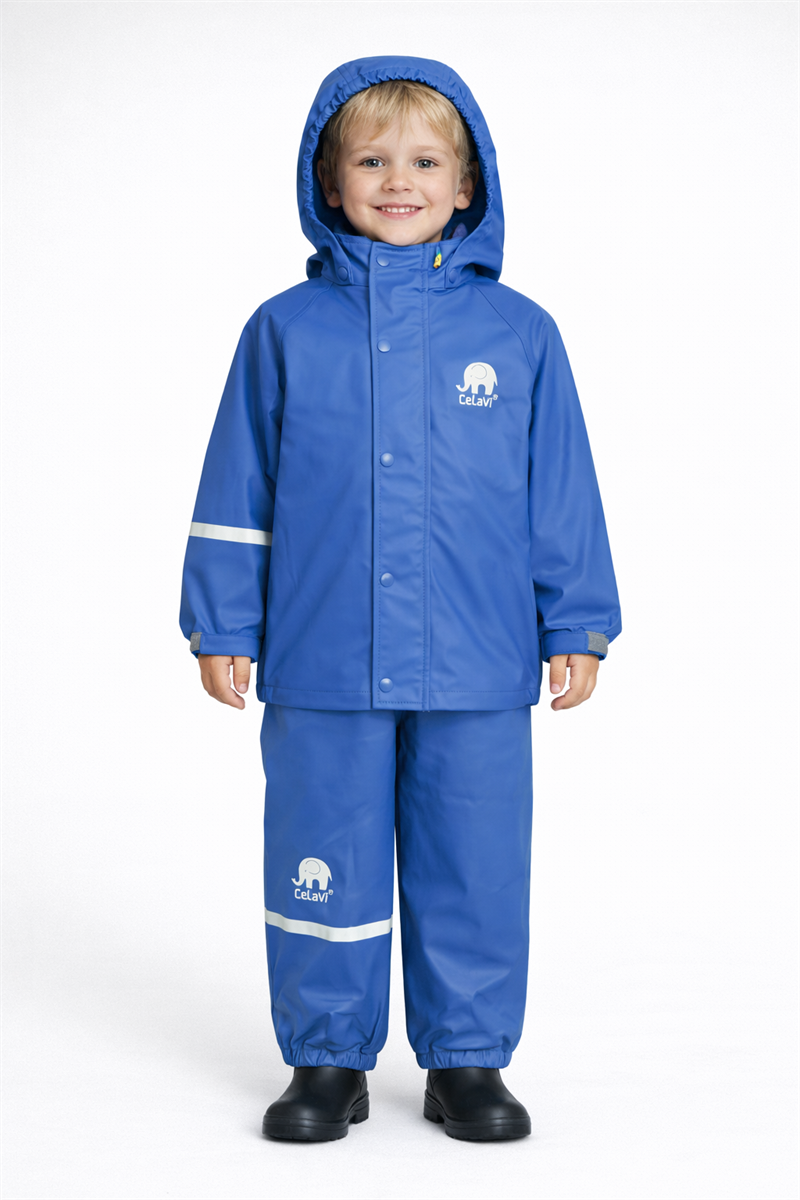 CeLaVi Basic Rainwear Set OceanBlue Ofodrat regnset Barn