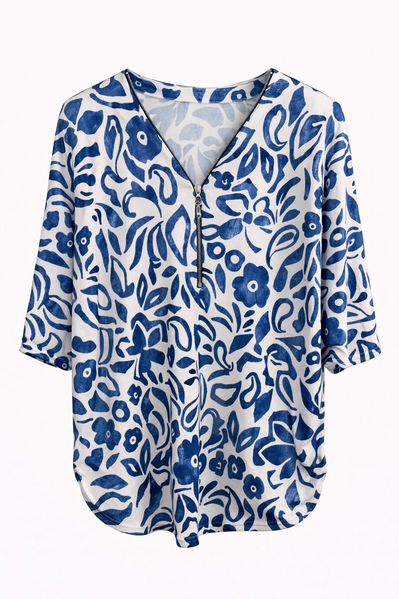 Chica-London-Maxine-V-ringad-Topp-med-Zip-Dam-Blue-1