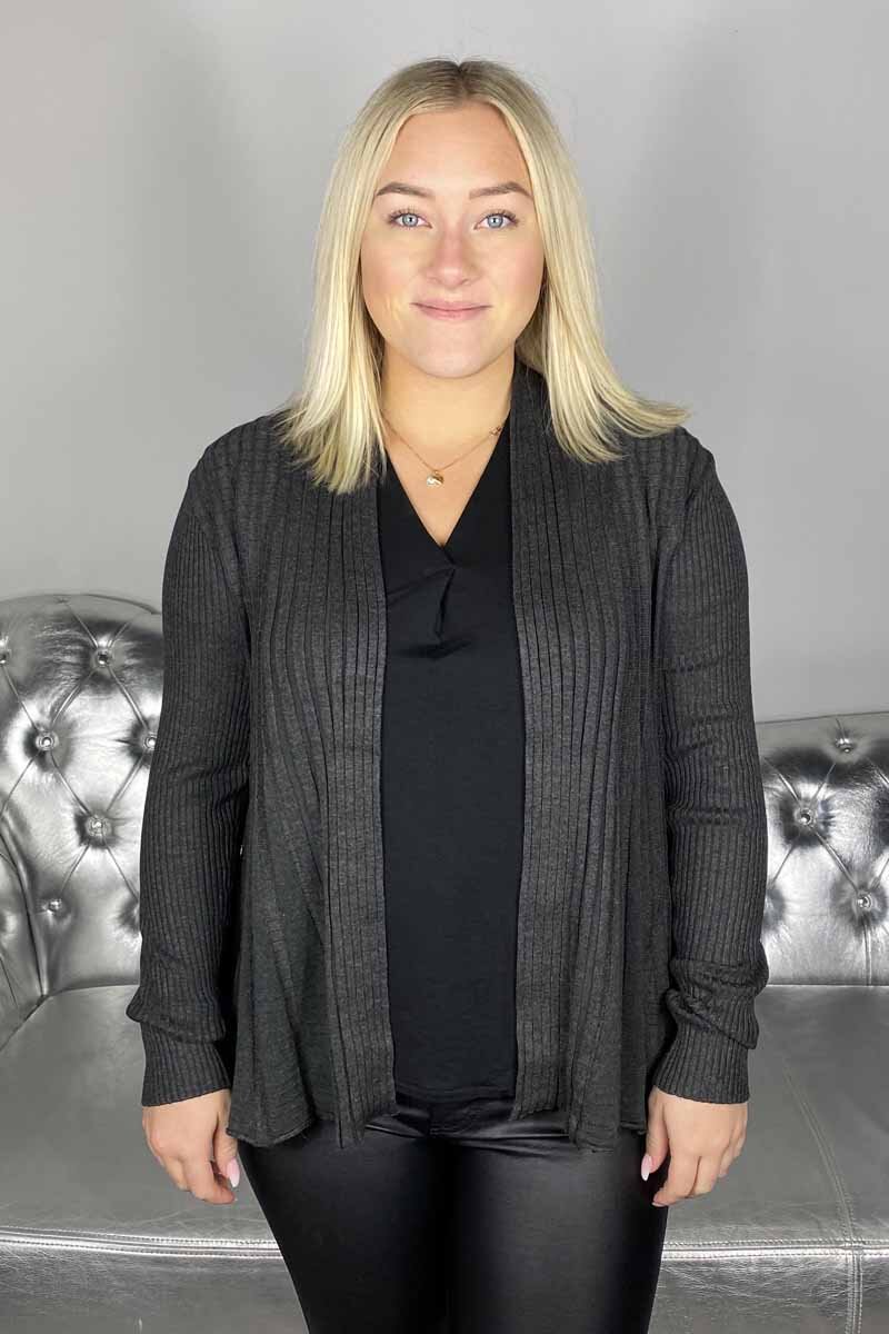 Claudisse-Short-Cardigan-Charcoal-Melange-10