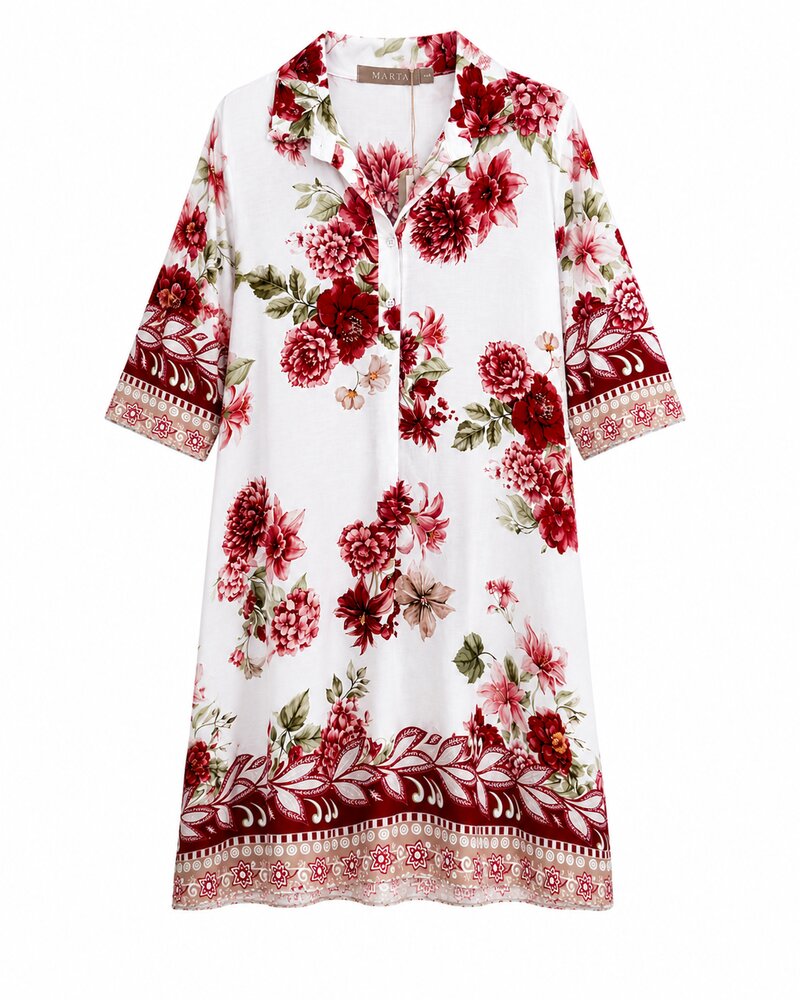 Florielle-Lang-Tunika-Dam-Red-Flower-Marta-du-Chateau--Smilebutiken-1