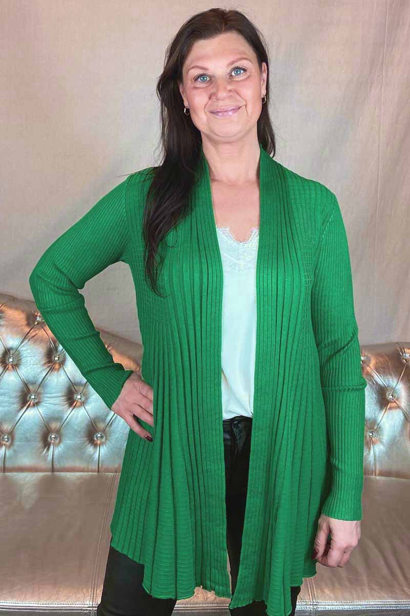 Freequent-Claudisse-Long-Cardigan-Pepper-Green-Dam-10