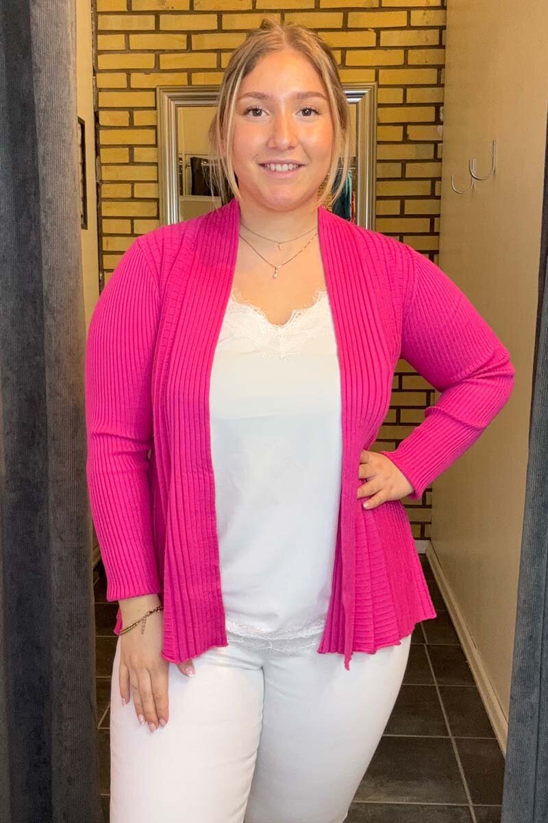 Freequent-Claudisse-Short-Cardigan-Dam-Raspberry-Rose-10