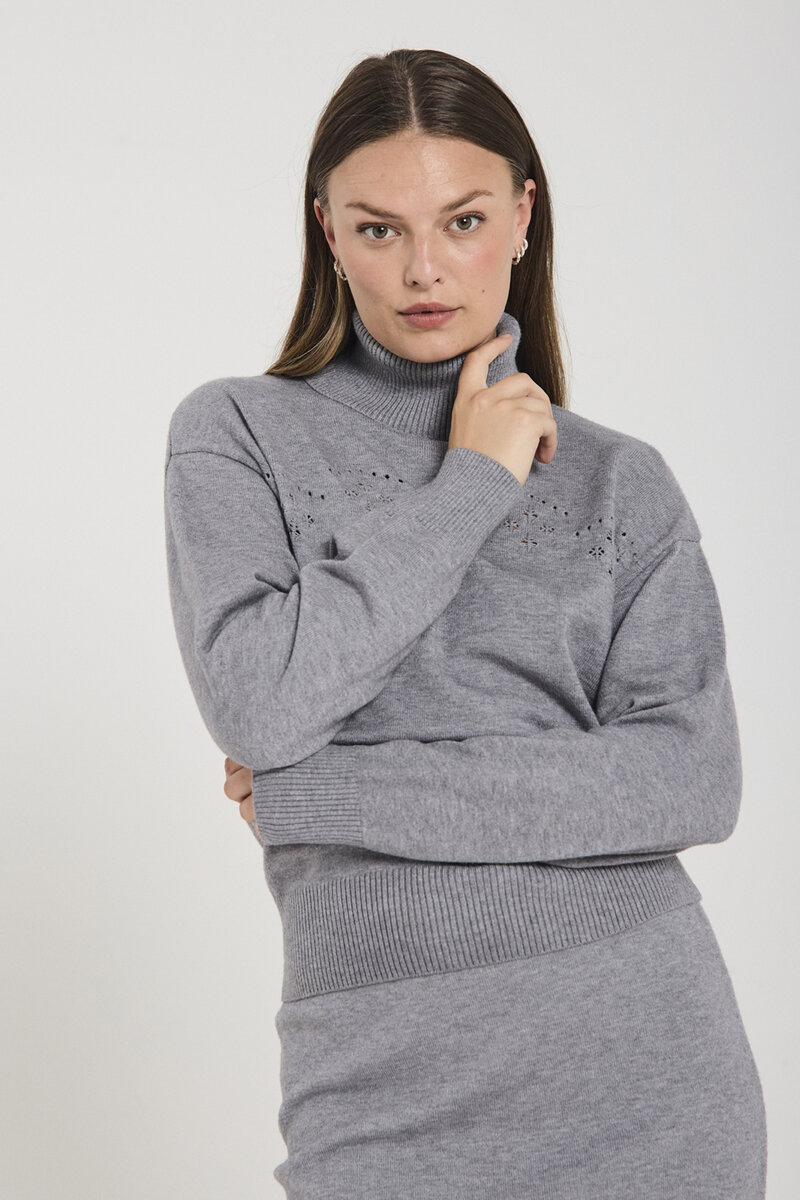 Freequent-Claura-Pullover-Polo-Dam-Medium-Grey-1