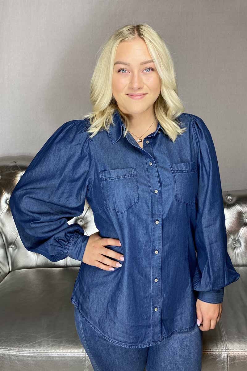 Freequent-Dobby-Skjorta-Medium-Blue-11
