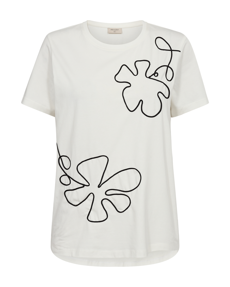 Freequent Fenjal T-shirt Dam Star Off-white W Black