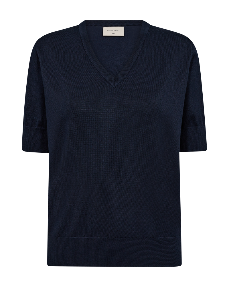 Freequent-Katie-Kortarmad-Pullover-Dam-Navy-Blazer-1
