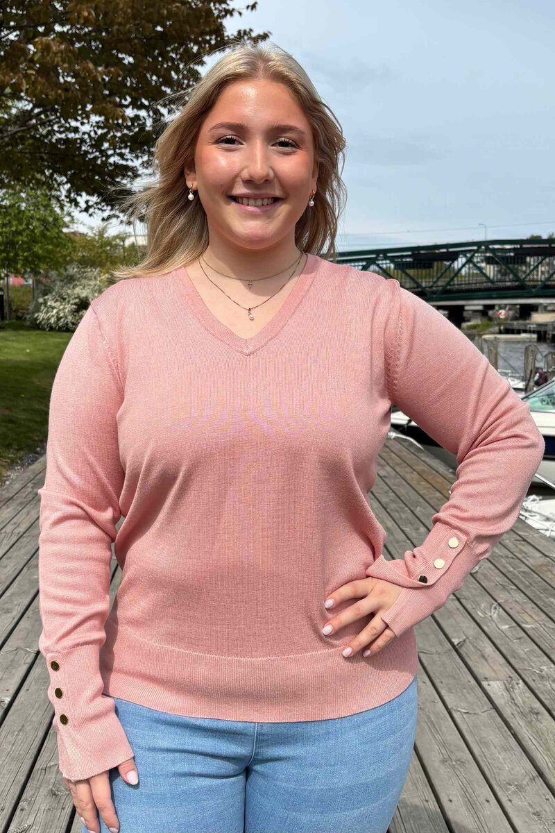 Freequent-Katie-V-ringad-Pullover-Dam-Misty-Rose-10