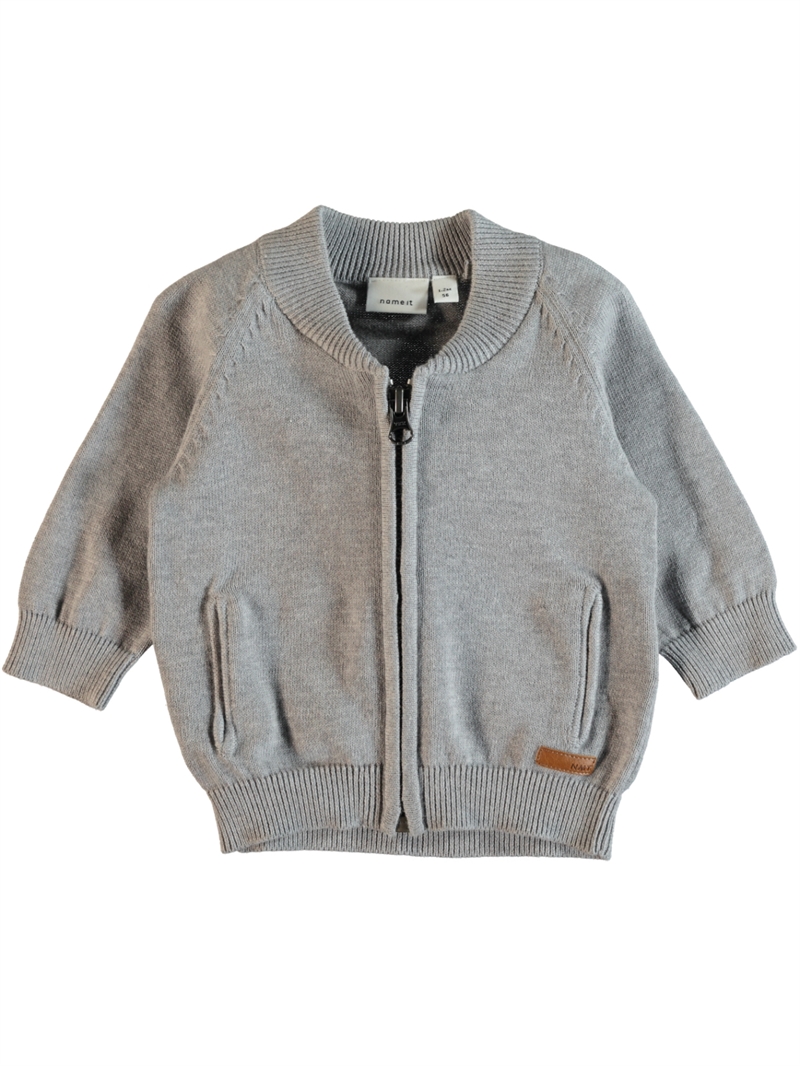 Genno Ls Knit NB Cardigan Grey Melange Name it