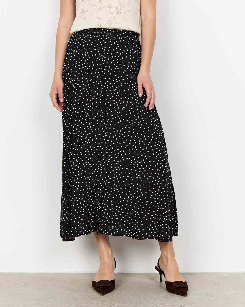 Gilda-3-Prickig-Midikjol-Dam-Black-Combi-Soyaconcept--Smilebutiken-1