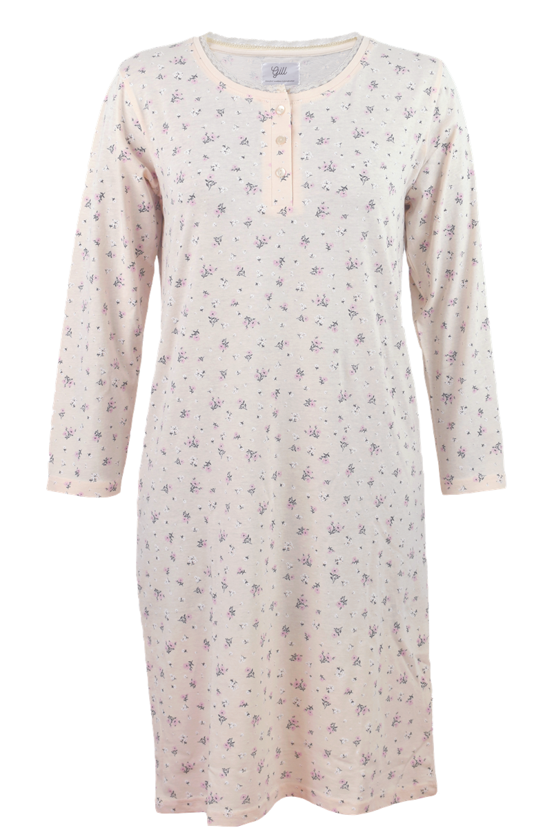 Gill Jonna Långärmat Nattlinne Dam Pink