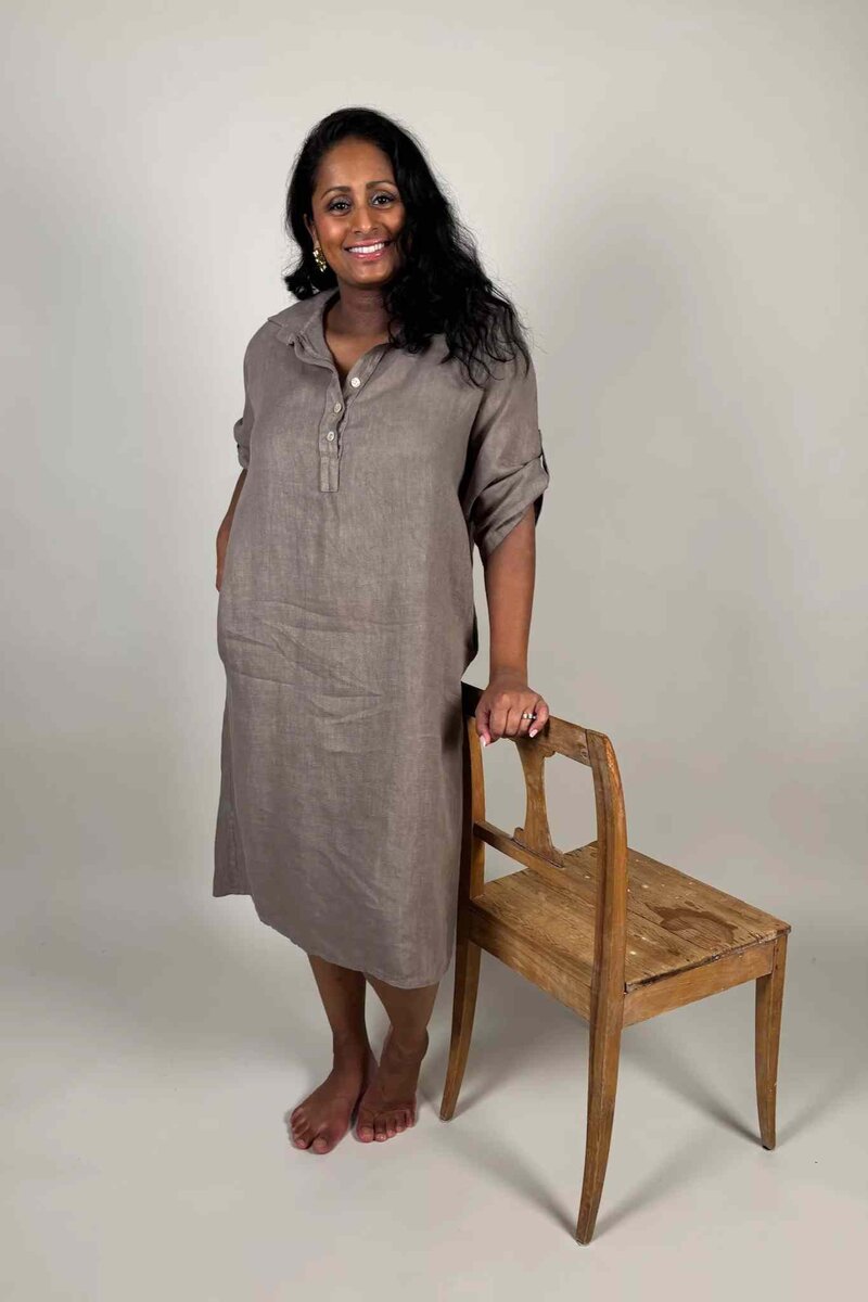 Gry-Linneklanning-Dam-Taupe-Camicia--Smilebutiken-1
