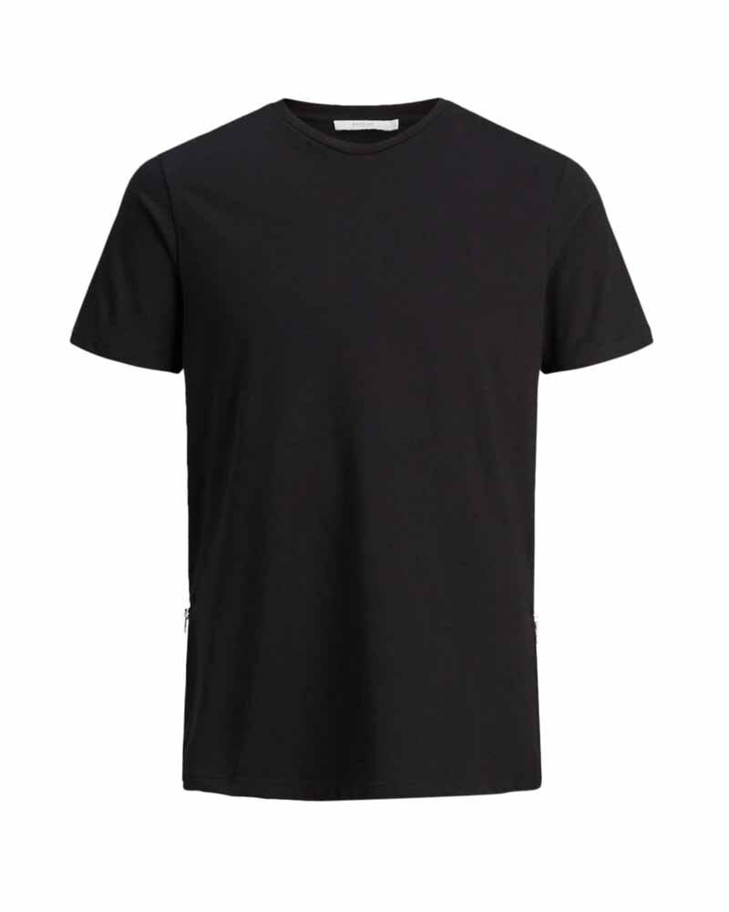 Jack---Jones-Madden-Zip-T-Shirt-Herr-Svart-1