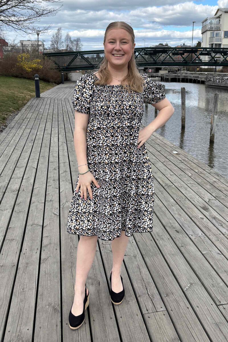 Jia Ki Esther Mönstrad Klänning Dam Black