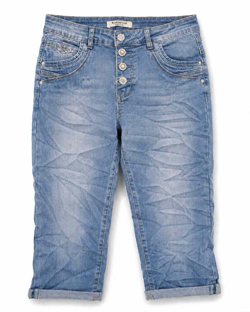 Jolene-Capri-Jeans-Med-Blingknappar-Dam-Blue-Karostar--Smilebutiken-1