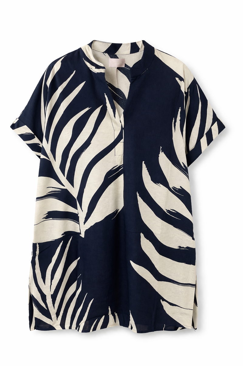 Kora V-ringad Tunika Dam Navy Chica London | Smilebutiken