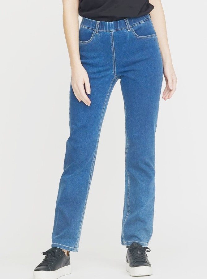 LauRie Kelly SL Rak Jeans Dam Mellanblå