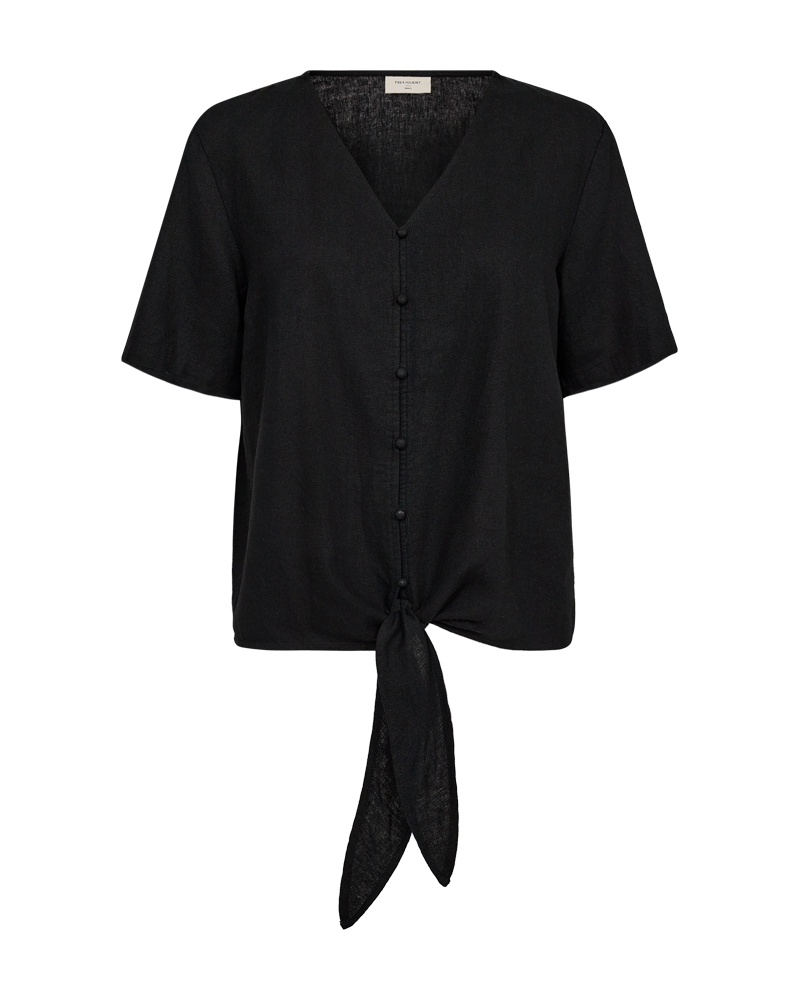 Lava-Blus-Med-Knyt-Dam-Black-Freequent--Smilebutiken-1
