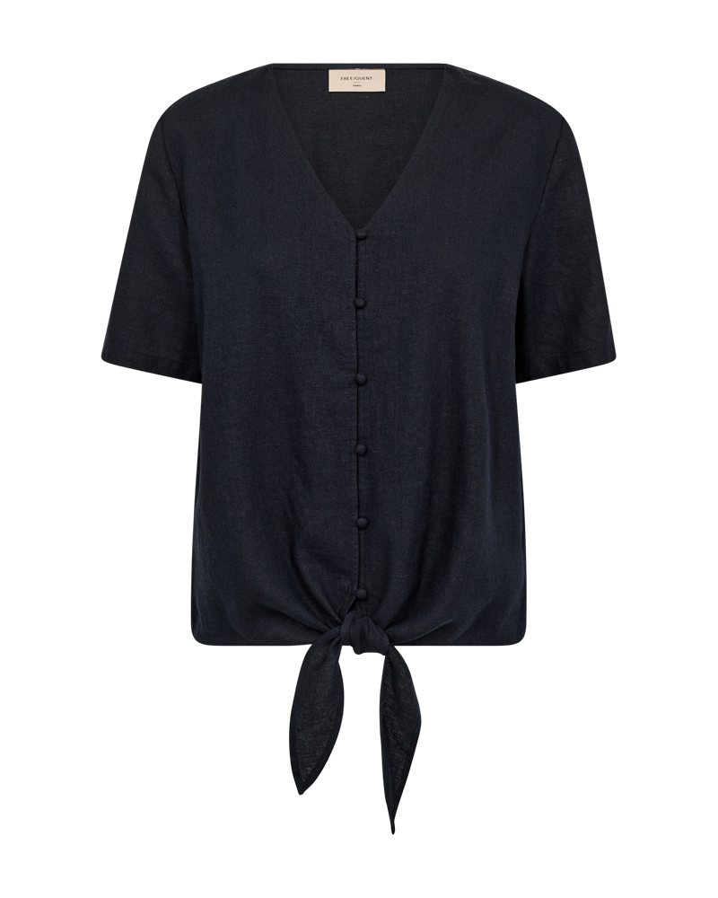 Lava-Blus-Med-Knyt-Dam-Navy-Blazer-Freequent--Smilebutiken-1