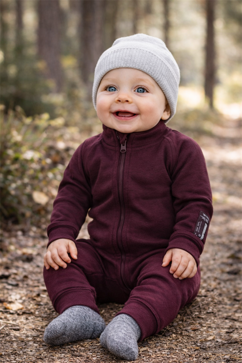 Lindberg Merino Overall Underställ Barn Plommon