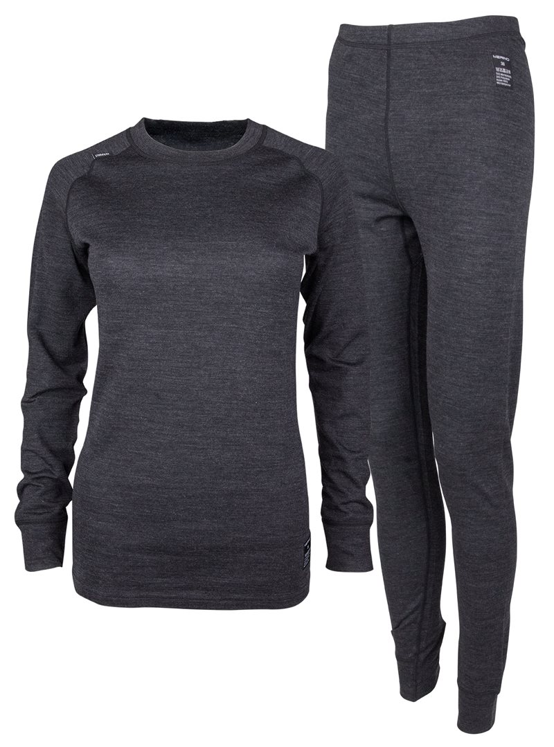 Lindberg Merino Ullunderställ Dam Black Melange