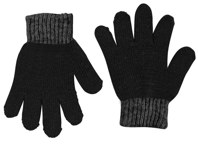 Lindberg-Sundsvall-2-Pack-Ullfingervantar-Barn-SvartGra-1