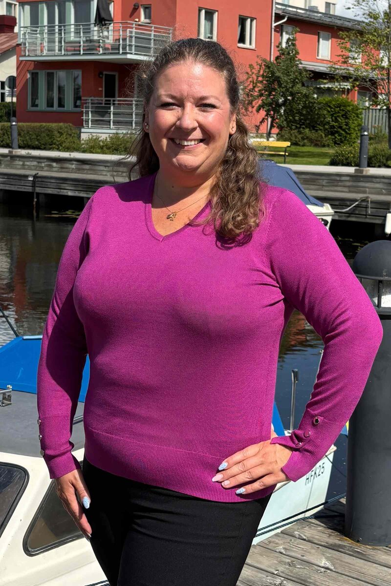 Micha-Carrie-V-ringad-Pullover-Dam-Pink-10