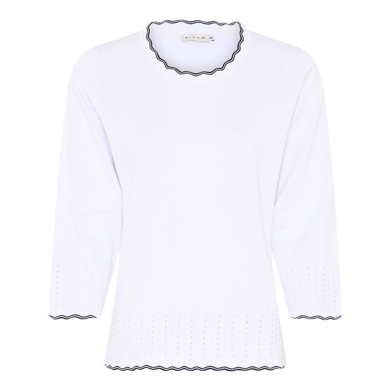 Micha Charity Rundhalsad Pullover Dam Bright White