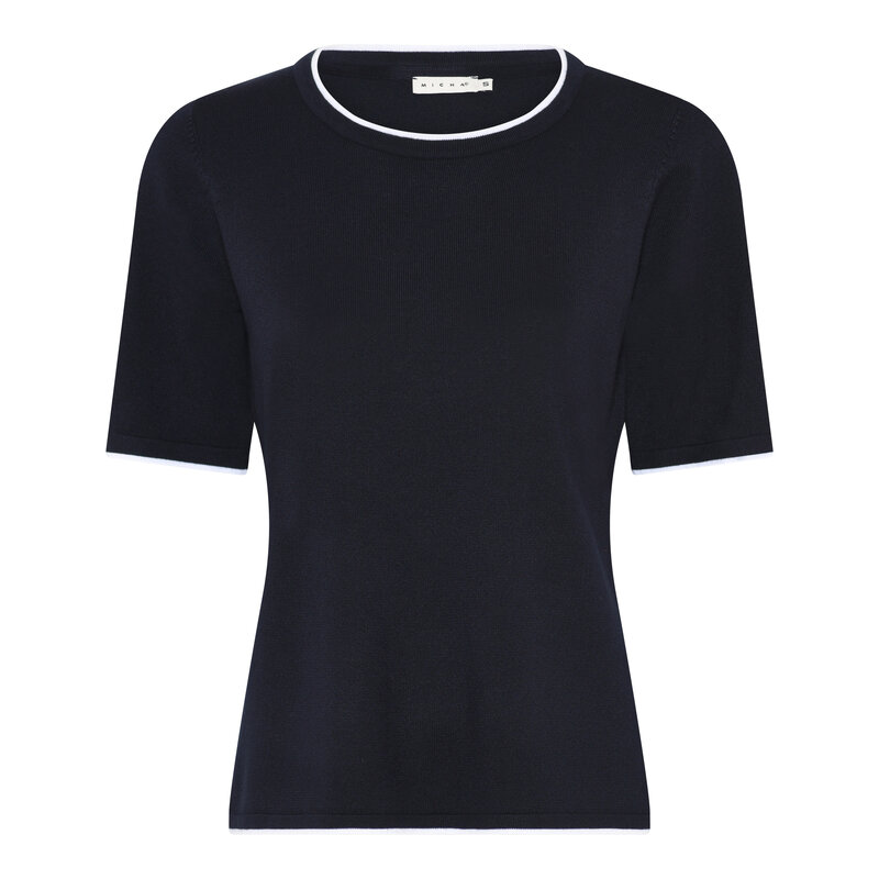 Micha-Nella-Kortarmad-Pullover-Dam-Navy-1