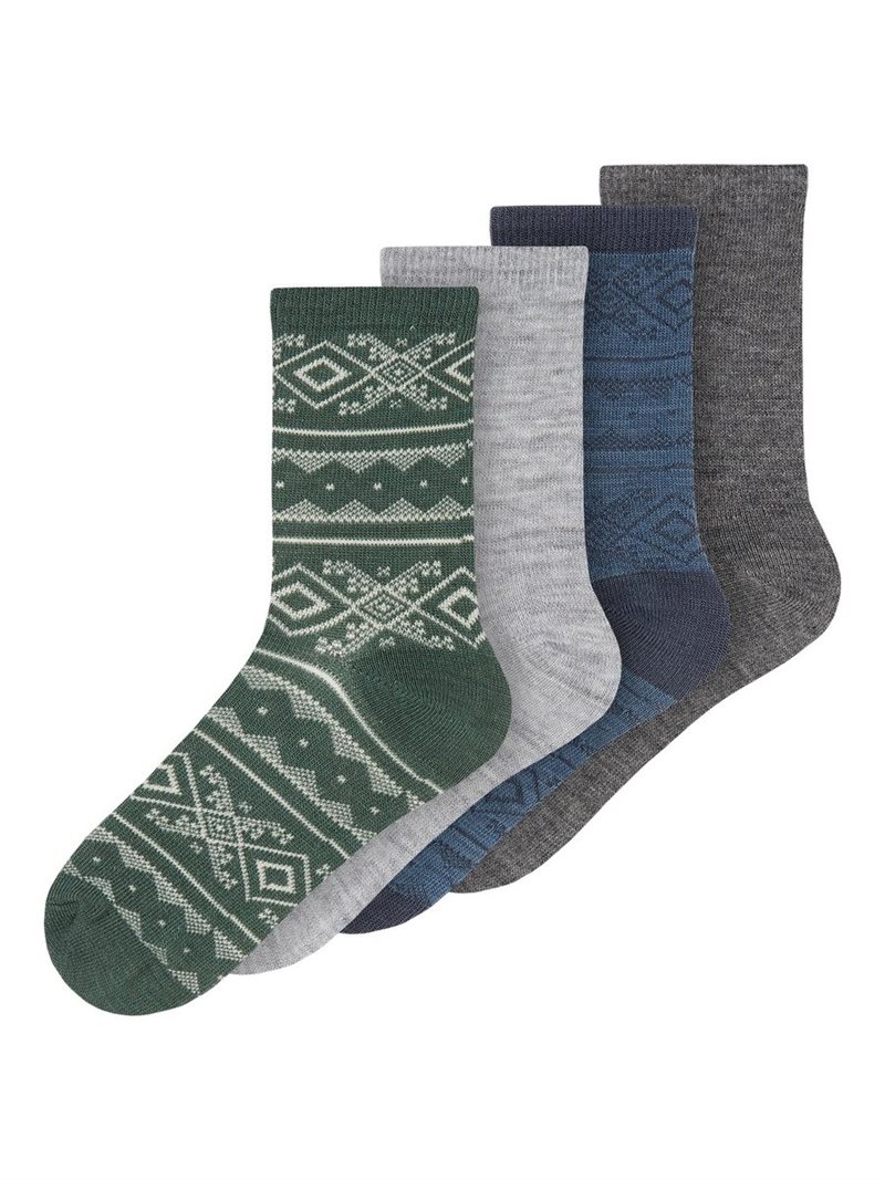 Name it Strumpor Ull Junior 4-pack Dark Grey Melange