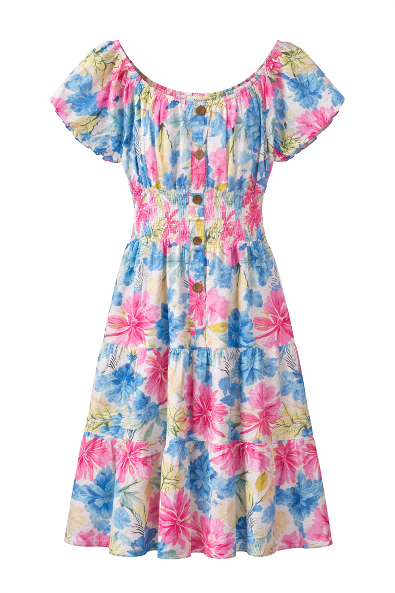 Nia Kort Klänning Dam Blue Caramelle | Smilebutiken