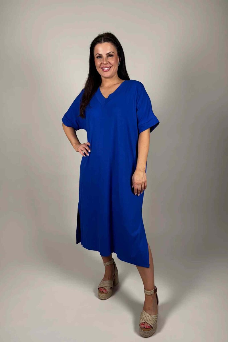 Nora-V-ringad-Klanning-Dam-Kornbla-Camicia--Smilebutiken-1
