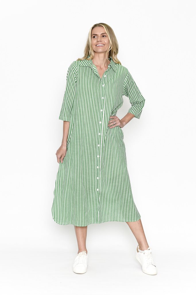 One-Summer-Sofia-Skjortklanning-2-Dam-Stripe-Green-1.jpg
