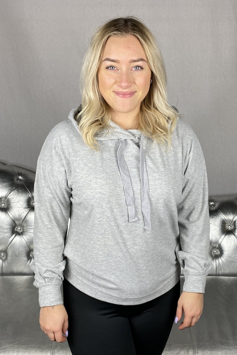 Only-Zoe-Langarmad-Hoddie-Dam-Light-Grey-Melange-20