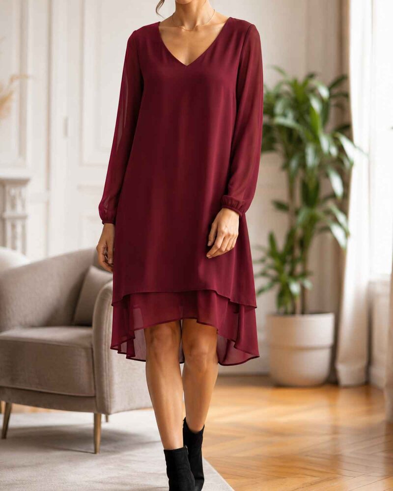 Rachel-V-ringad-Klanning-Dam-Vinrod-Bordo-Chica-London--Smilebutiken-1