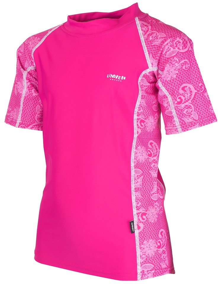 Samos Sun t-shirt Short Sleves Cerise Solskyddskläder Barn Lindberg fram