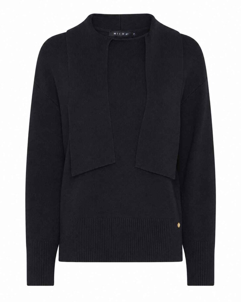 Sloane-Pullover-Med-Halsknyt-Dam-Black-Micha--Smilebutiken-1