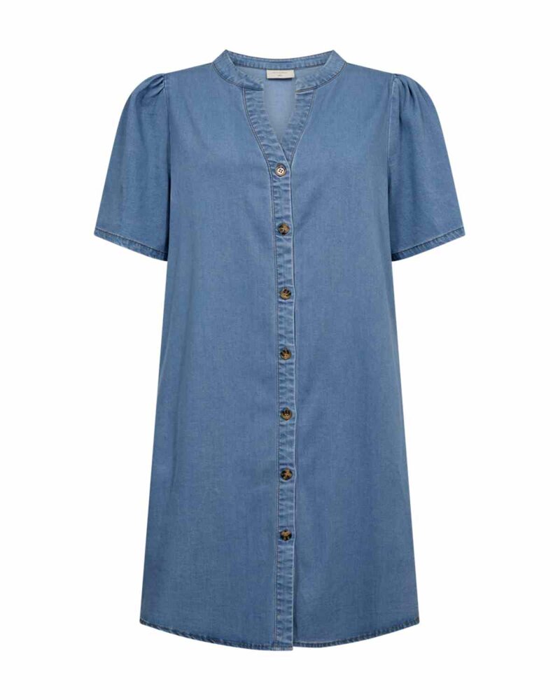 Solda-Denim-Klanning-Dam-Light-Blue-Denim-Freequent--Smilebutiken-1