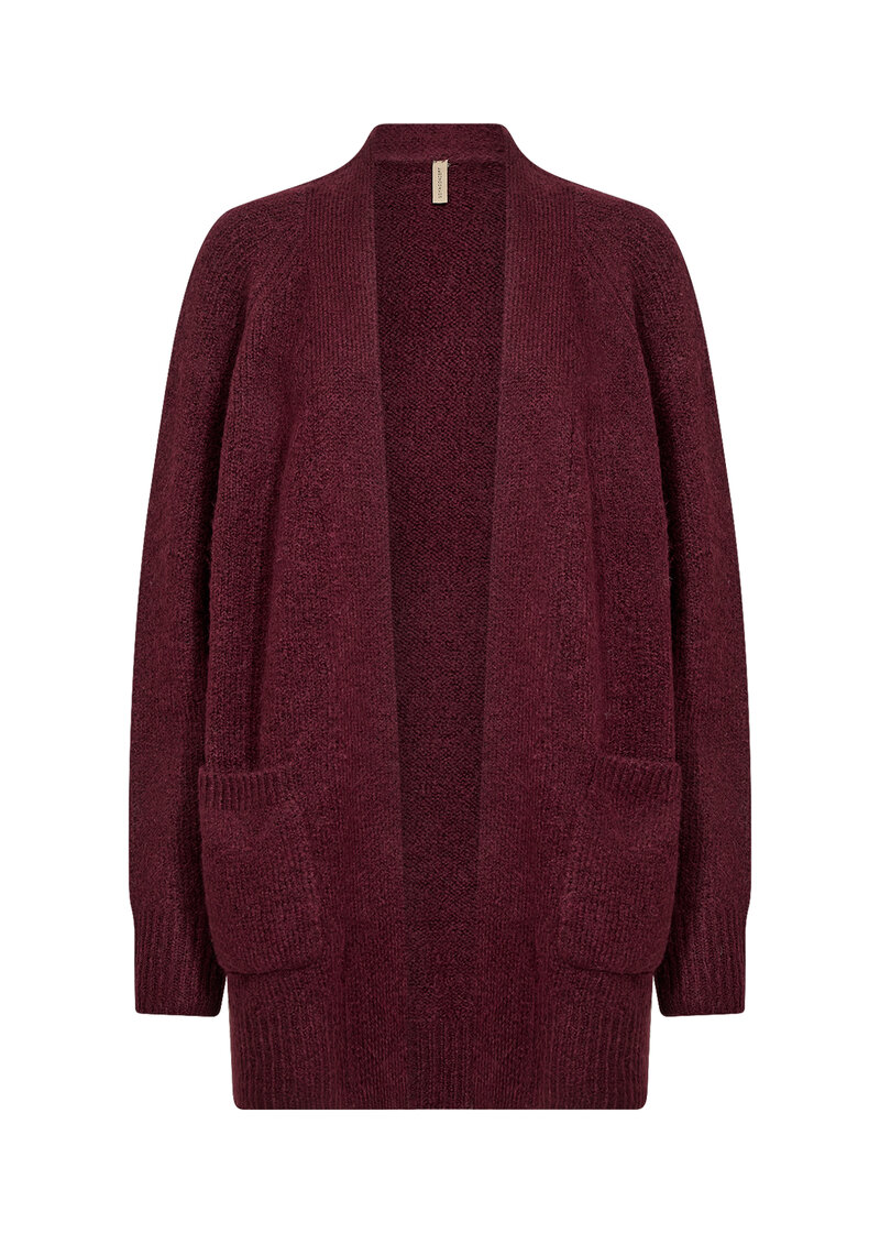 Soyaconcept-Gunna-13-Stickad-Cardigan-Dam-Dark-Red-Melange-1