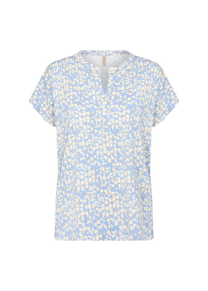 Soyaconcept-Marica-317-Kortarmad-Topp-Dam-Air-Blue-Combi-1