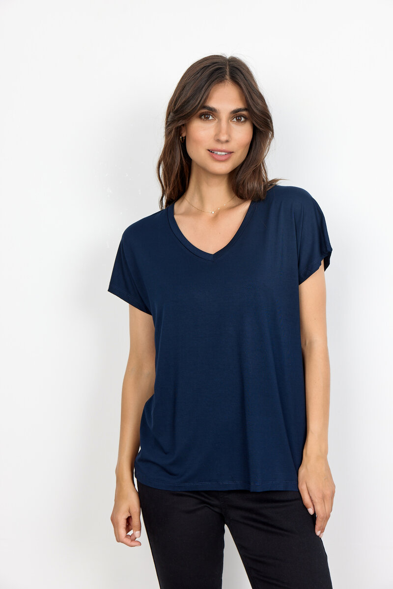 Soyaconcept-Marica-V-ringad-T-shirt-Dam-Navy-1